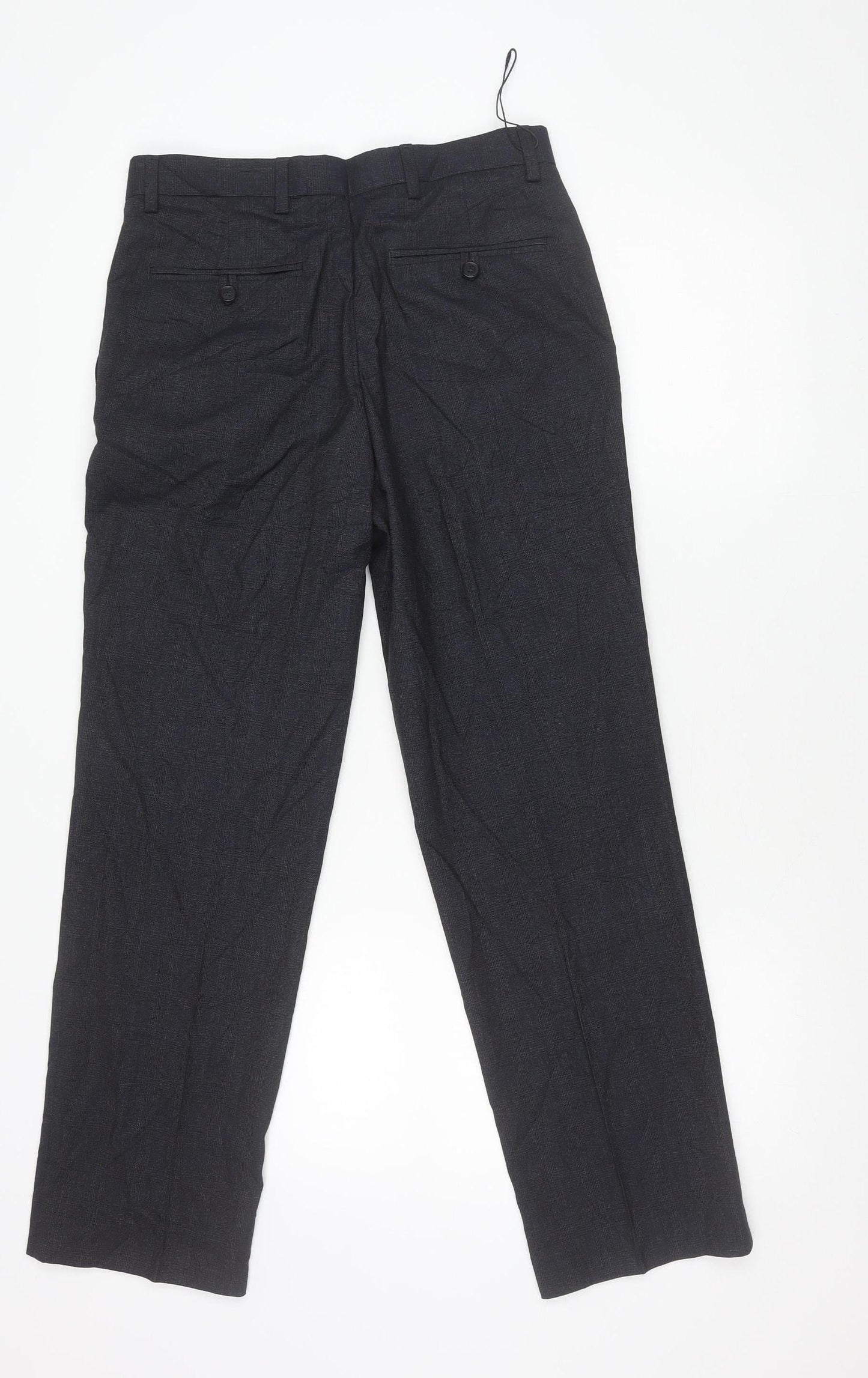 Marks and Spencer Men's Navy 30x29 Regular Fit Straight Leg Trousers