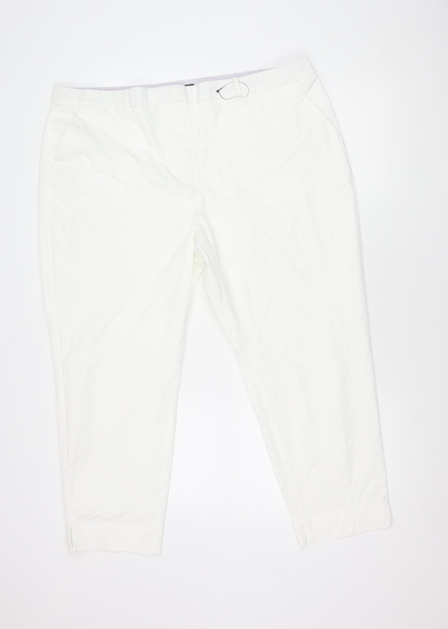 Womens UK Size 20 Marks and Spencer   White Trousers