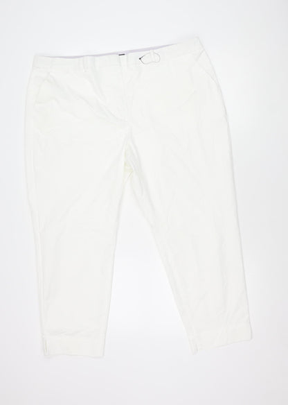 Womens UK Size 20 Marks and Spencer   White Trousers