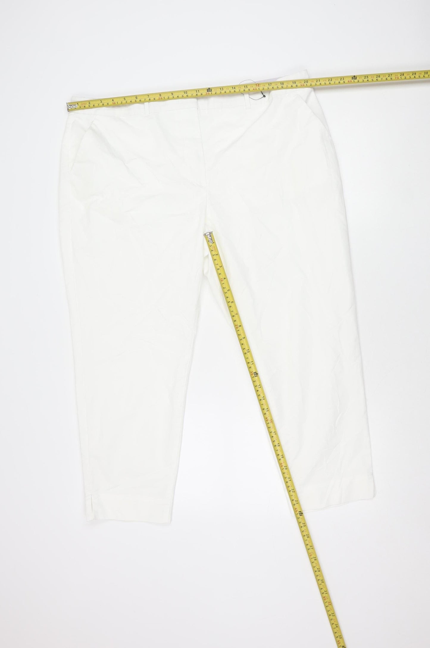 Womens UK Size 20 Marks and Spencer   White Trousers