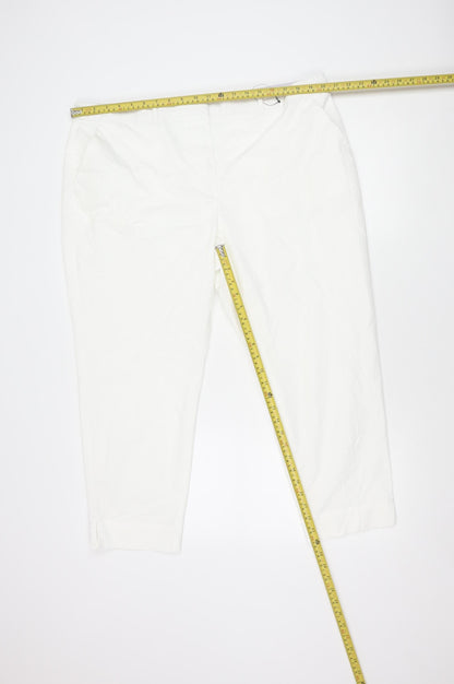 Womens UK Size 20 Marks and Spencer   White Trousers
