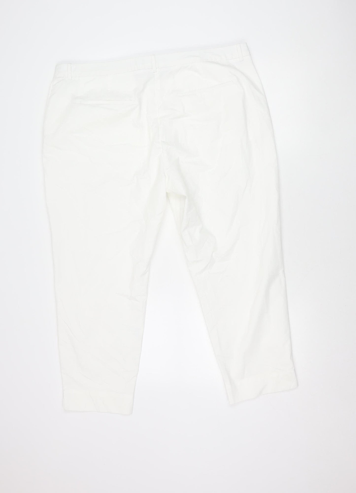 Womens UK Size 20 Marks and Spencer   White Trousers