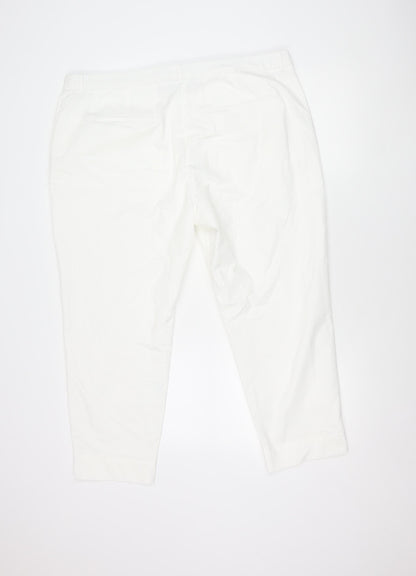 Womens UK Size 20 Marks and Spencer   White Trousers