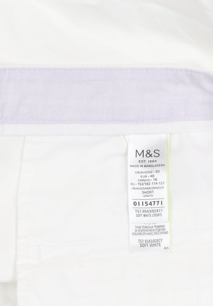 Womens UK Size 20 Marks and Spencer   White Trousers