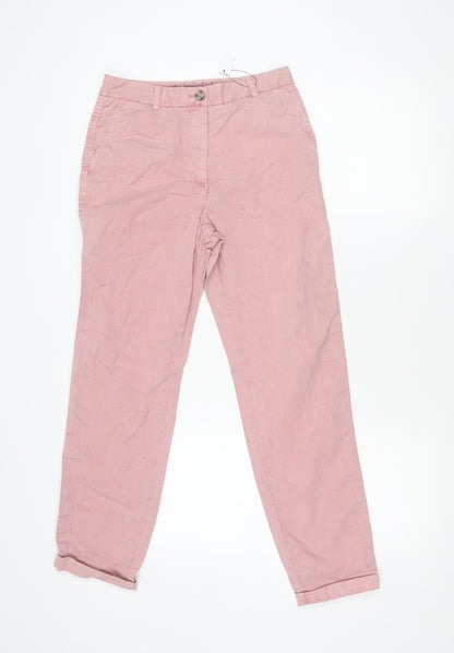 Womens UK Size 6 Marks and Spencer Regular Fit Chino Pink Trousers
