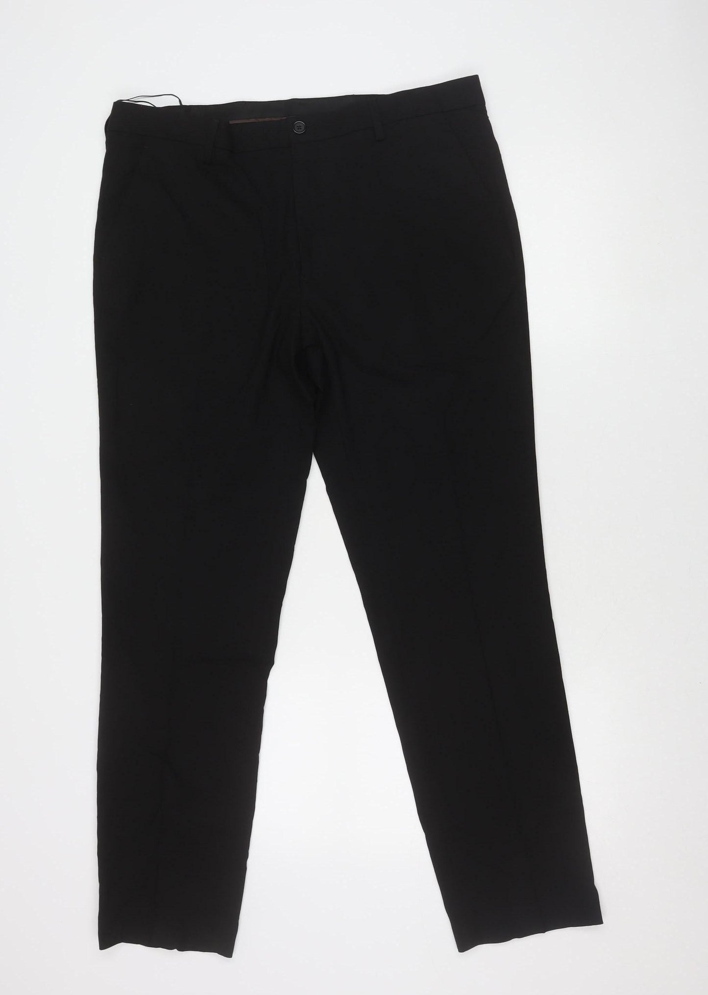 Marks and Spencer Men's Black Slim Fit Dress Trousers 36x31