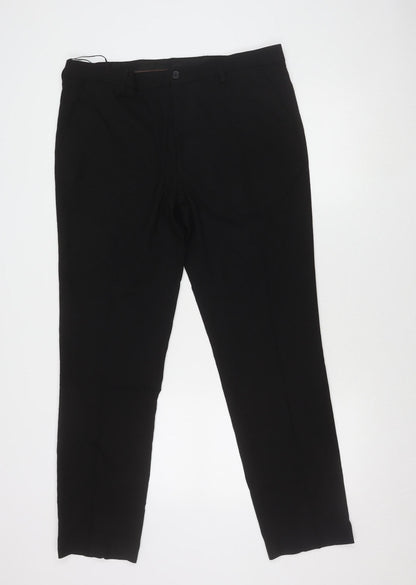Marks and Spencer Men's Black Slim Fit Dress Trousers 36x31