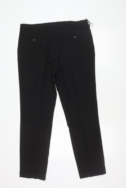 Marks and Spencer Men's Black Slim Fit Dress Trousers 36x31