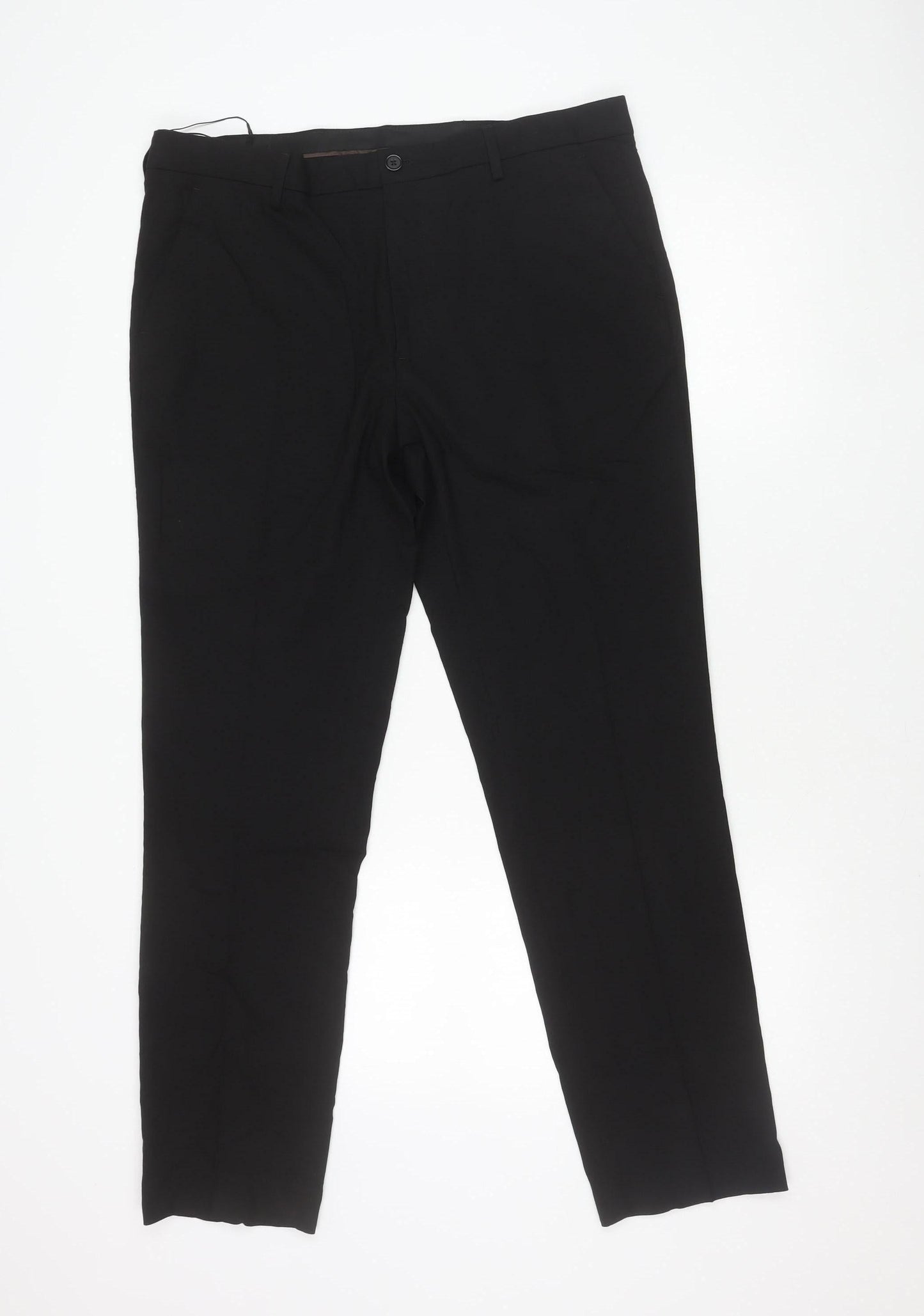 Marks and Spencer Men's Black Slim Fit Dress Trousers 36x31