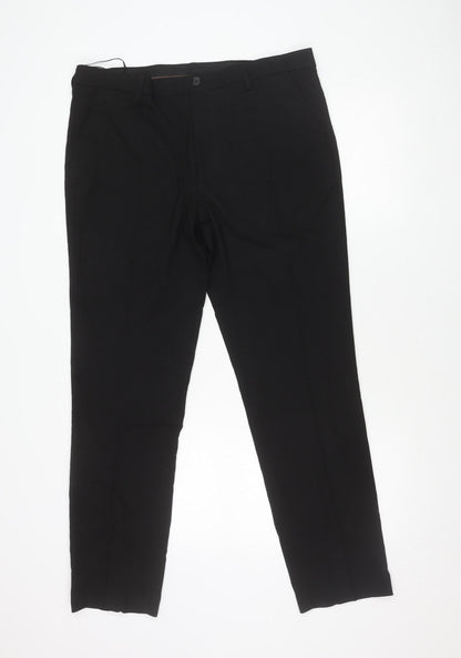 Marks and Spencer Men's Black Slim Fit Dress Trousers 36x31