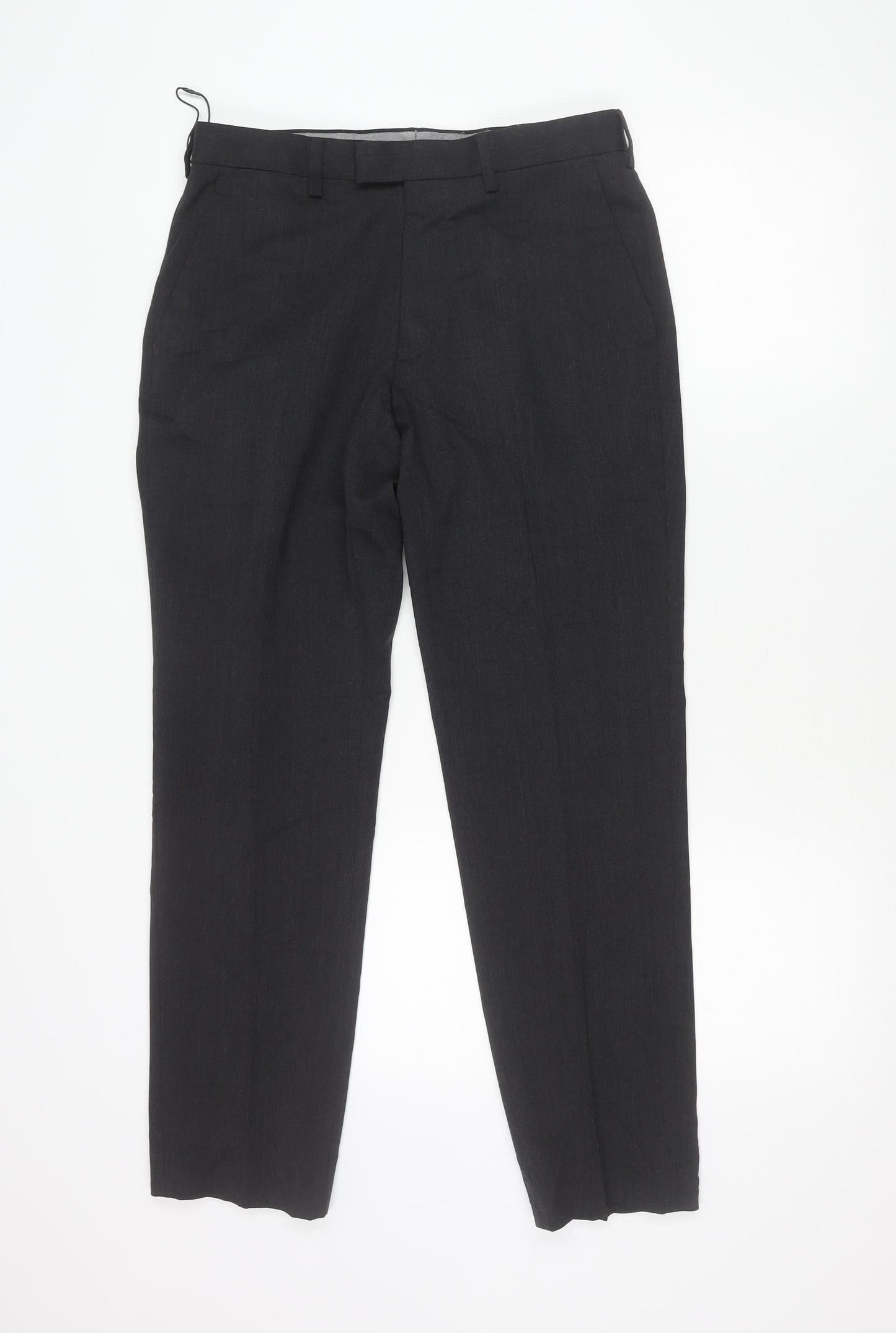 Marks & Spencer Mens Grey Slim Fit Dress Pants 30x29 Wool Blend