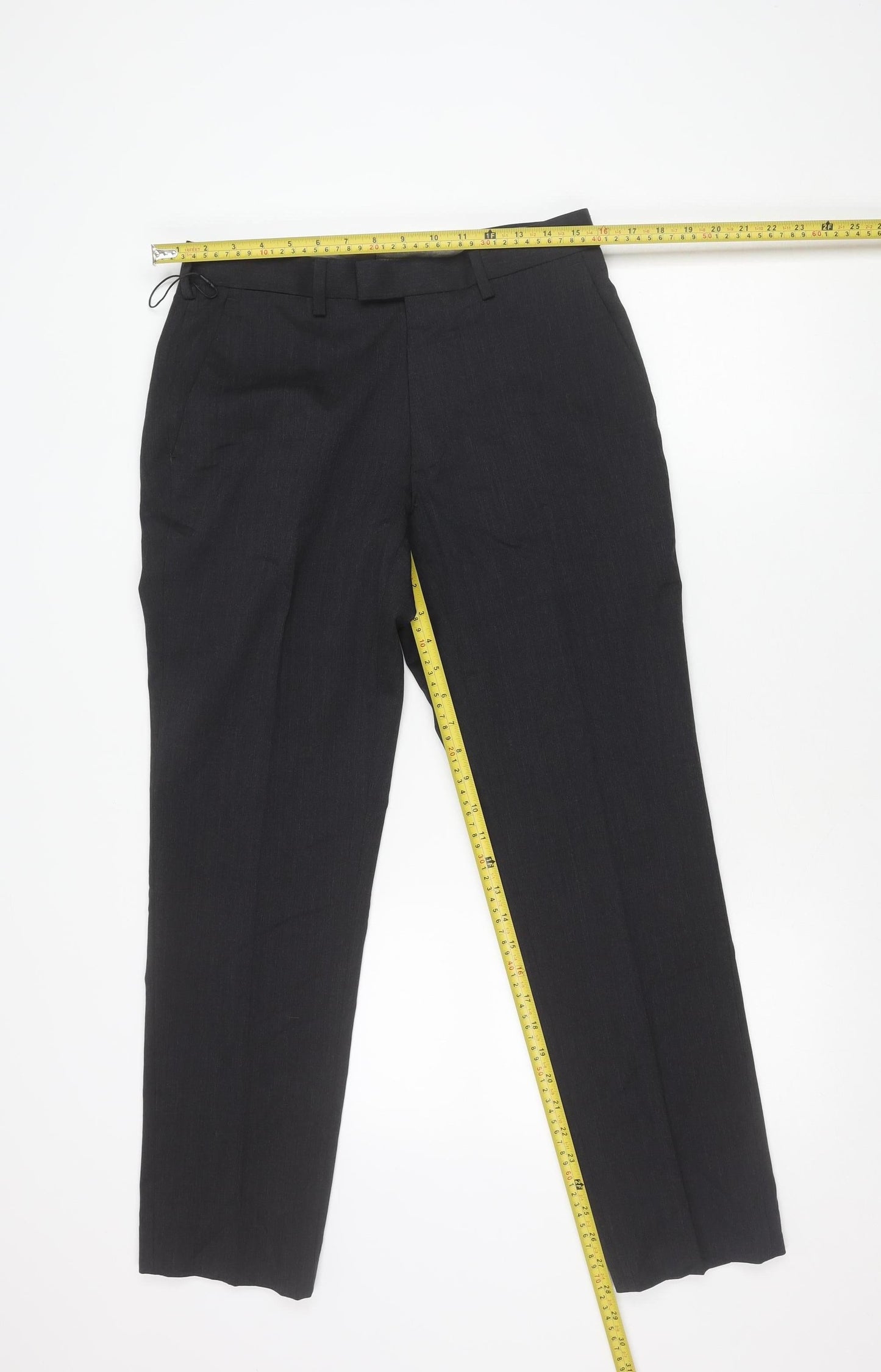 Marks & Spencer Mens Grey Slim Fit Dress Pants 30x29 Wool Blend