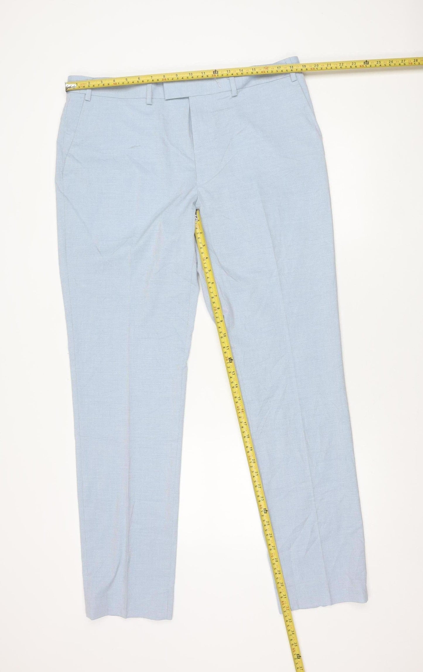 Marks and Spencer Men's Blue Slim Fit Dress Trousers 38x33