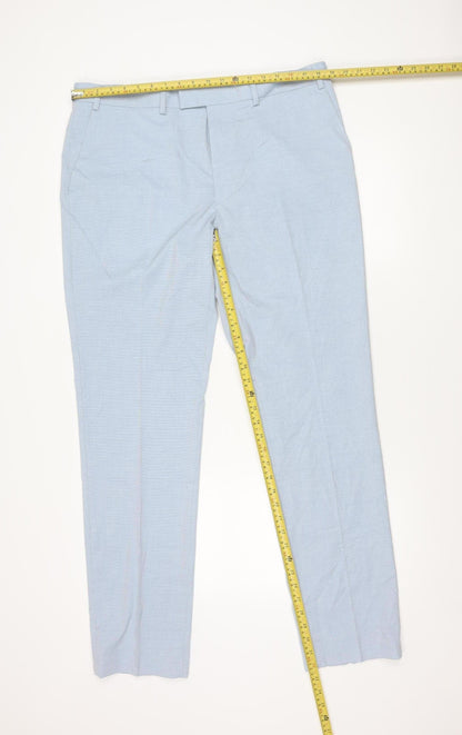 Marks and Spencer Men's Blue Slim Fit Dress Trousers 38x33