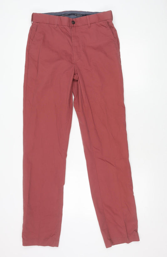 Marks and Spencer Men’s Pink Chino Trousers 30x33 Regular Fit