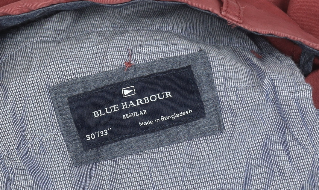 Marks and Spencer Men’s Pink Chino Trousers 30x33 Regular Fit