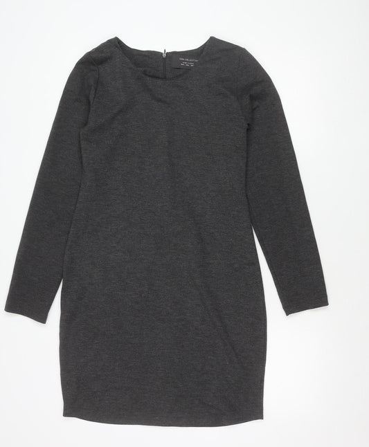Zara Women’s Grey Bodycon Knit Knee Length Dress L