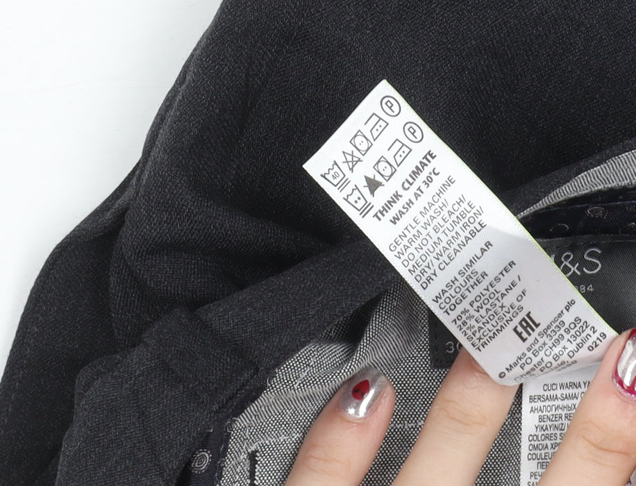 Marks and Spencer Men's Grey Slim Fit Dress Pants 30W 31L