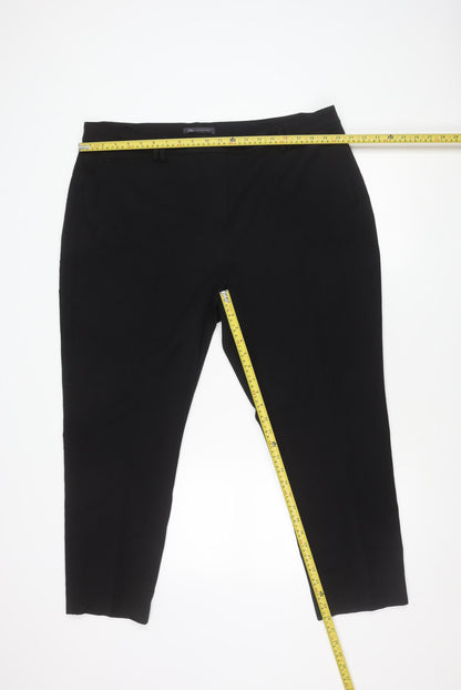 Marks and Spencer Men's Black Size 20 Regular Fit Straight Trousers