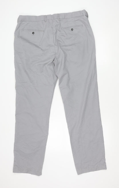 Marks & Spencer Men’s Grey Regular Fit Blue Harbour Chino Trousers 40W 33L