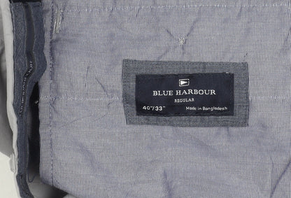 Marks & Spencer Men’s Grey Regular Fit Blue Harbour Chino Trousers 40W 33L