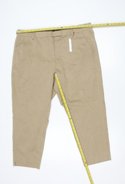 Womens UK Size 20 Marks and Spencer Regular Fit Chino Beige Trousers