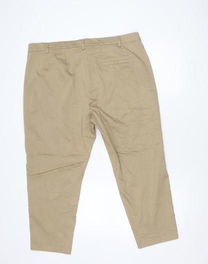 Womens UK Size 20 Marks and Spencer Regular Fit Chino Beige Trousers
