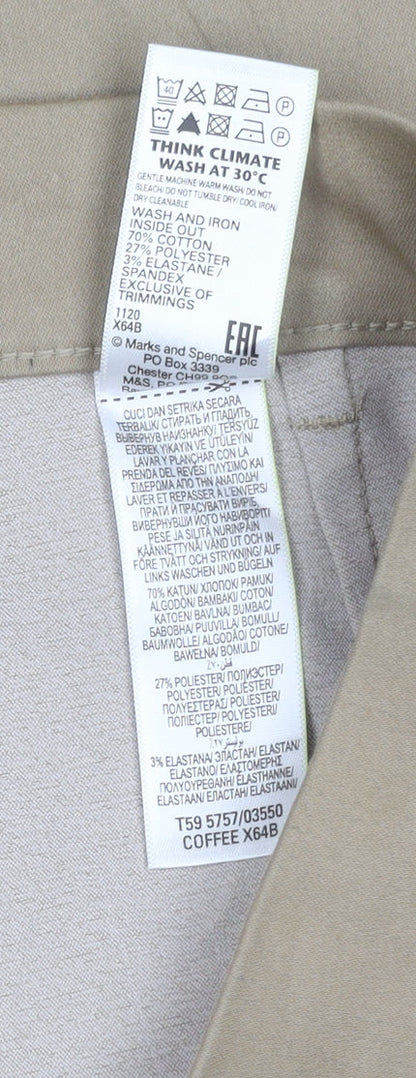 Womens UK Size 20 Marks and Spencer Regular Fit Chino Beige Trousers