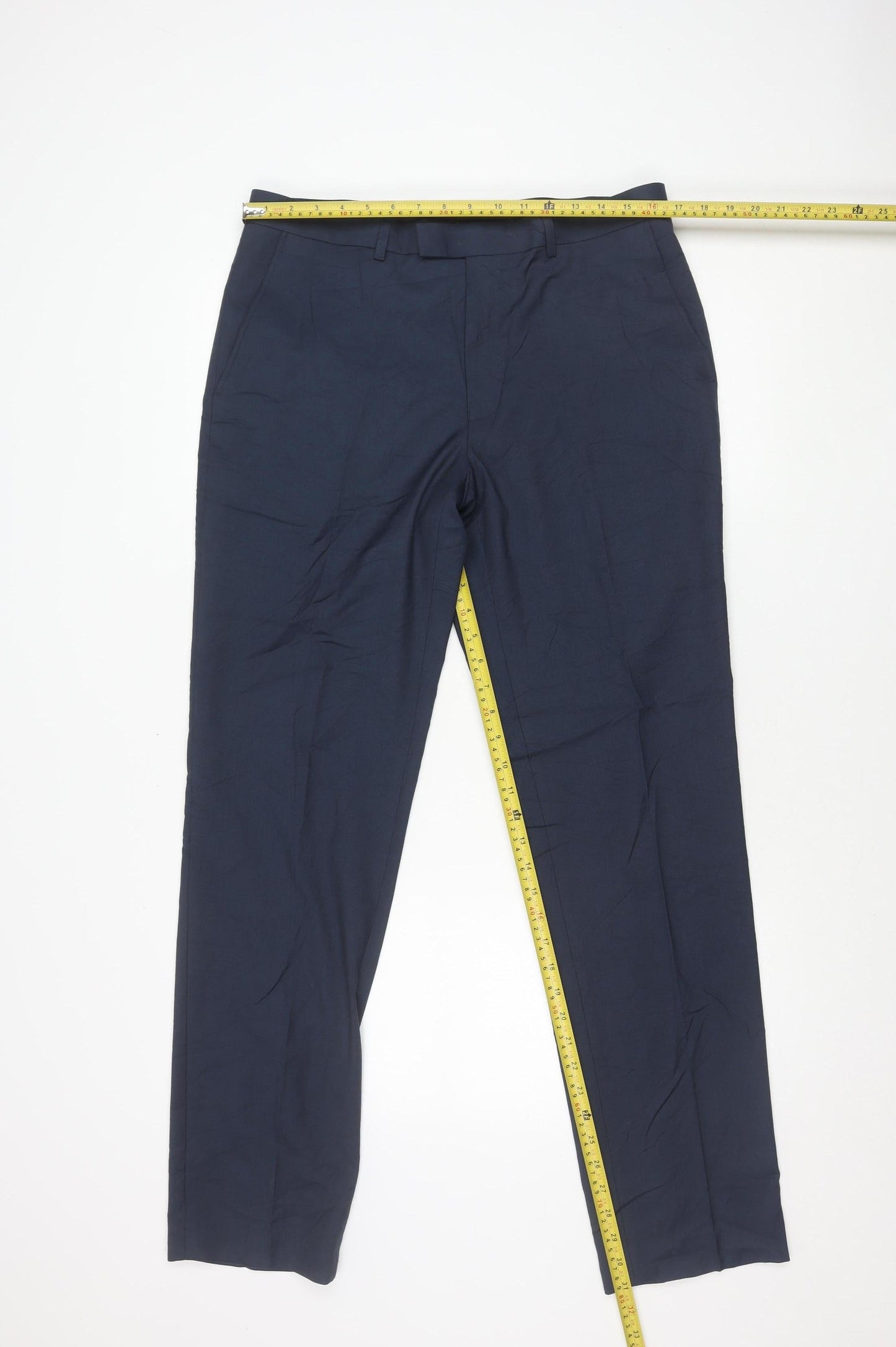 Marks and Spencer Men’s Blue Slim Fit Trousers 34x33 Business Formal