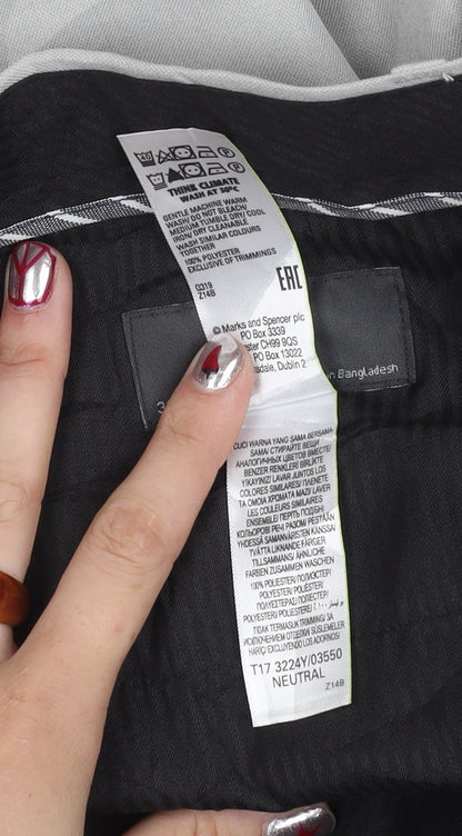 Marks and Spencer Men's Grey Regular Fit Straight Leg Trousers 30x33