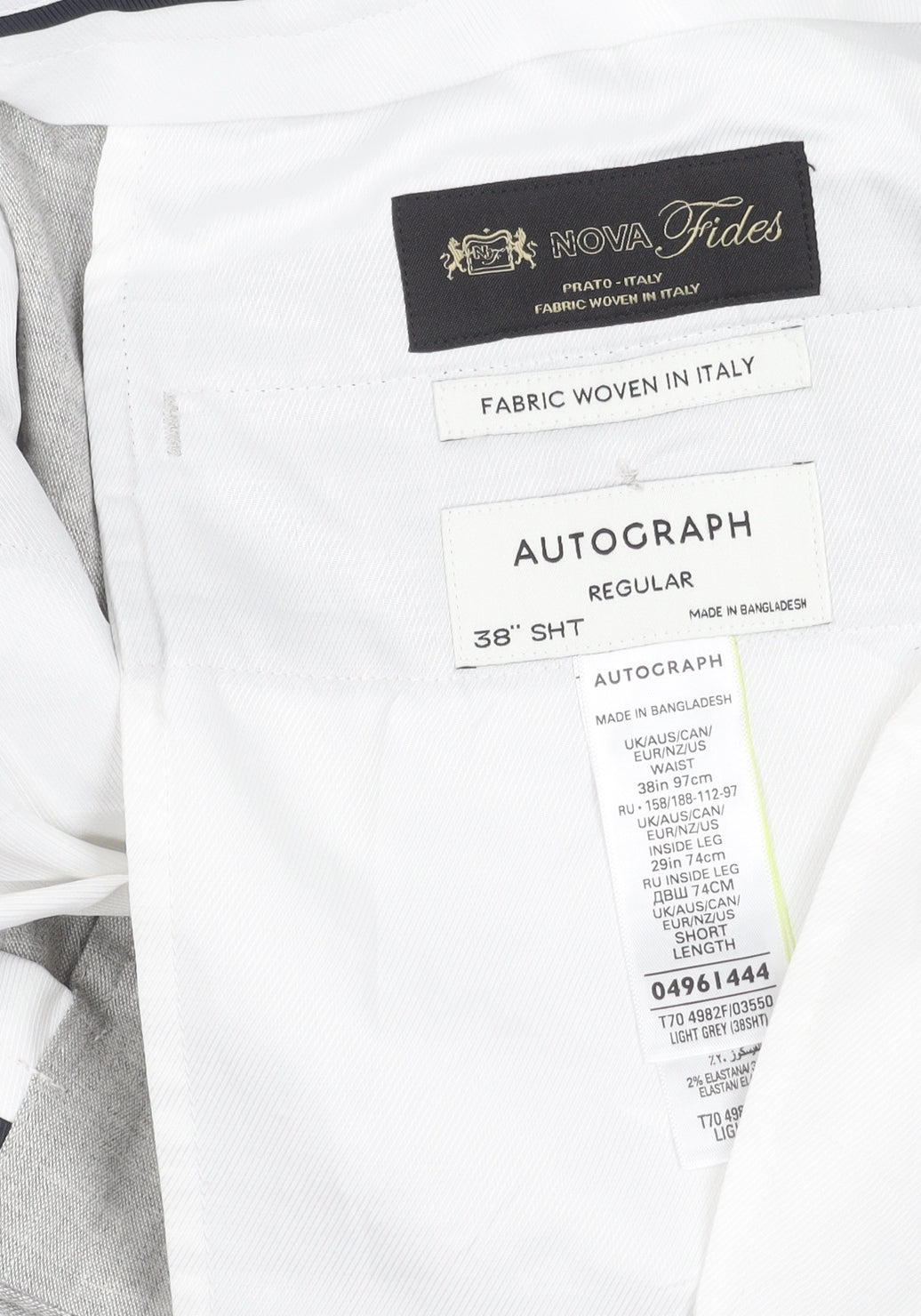 Marks and Spencer Men’s Grey Linen Blend Chino Trousers 38W 29L Regular Fit