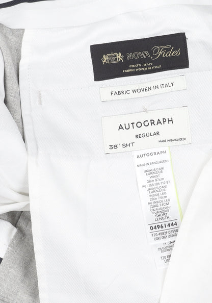 Marks and Spencer Men’s Grey Linen Blend Chino Trousers 38W 29L Regular Fit