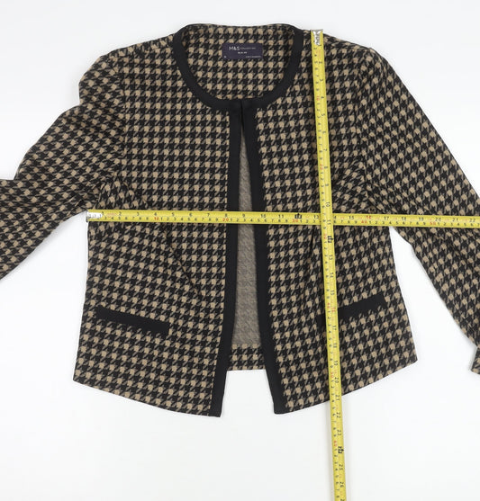 Marks and Spencer Women’s Black Houndstooth Slim Fit Blazer Size 10