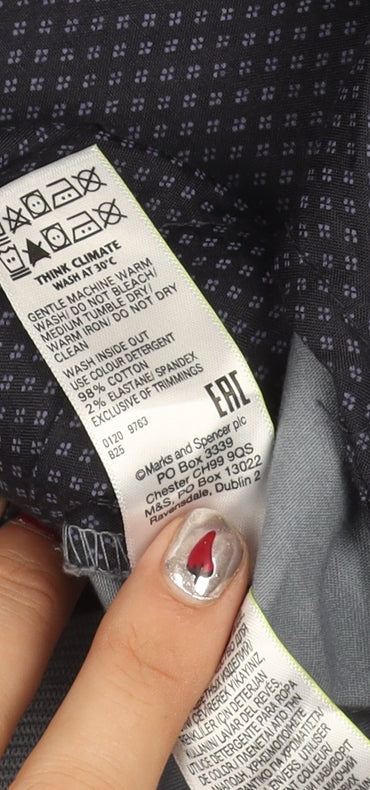 Marks and Spencer Men's Blue Regular Fit Chino Trousers 40W 31L