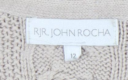 Womens UK Size 12 RJR John Rocha Beige Cardigan Jumper