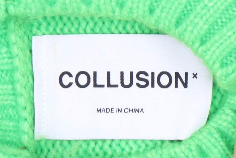 Womens UK Size 4 COLLUSION Green Vest Jumper