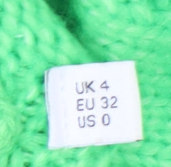 Womens UK Size 4 COLLUSION Green Vest Jumper