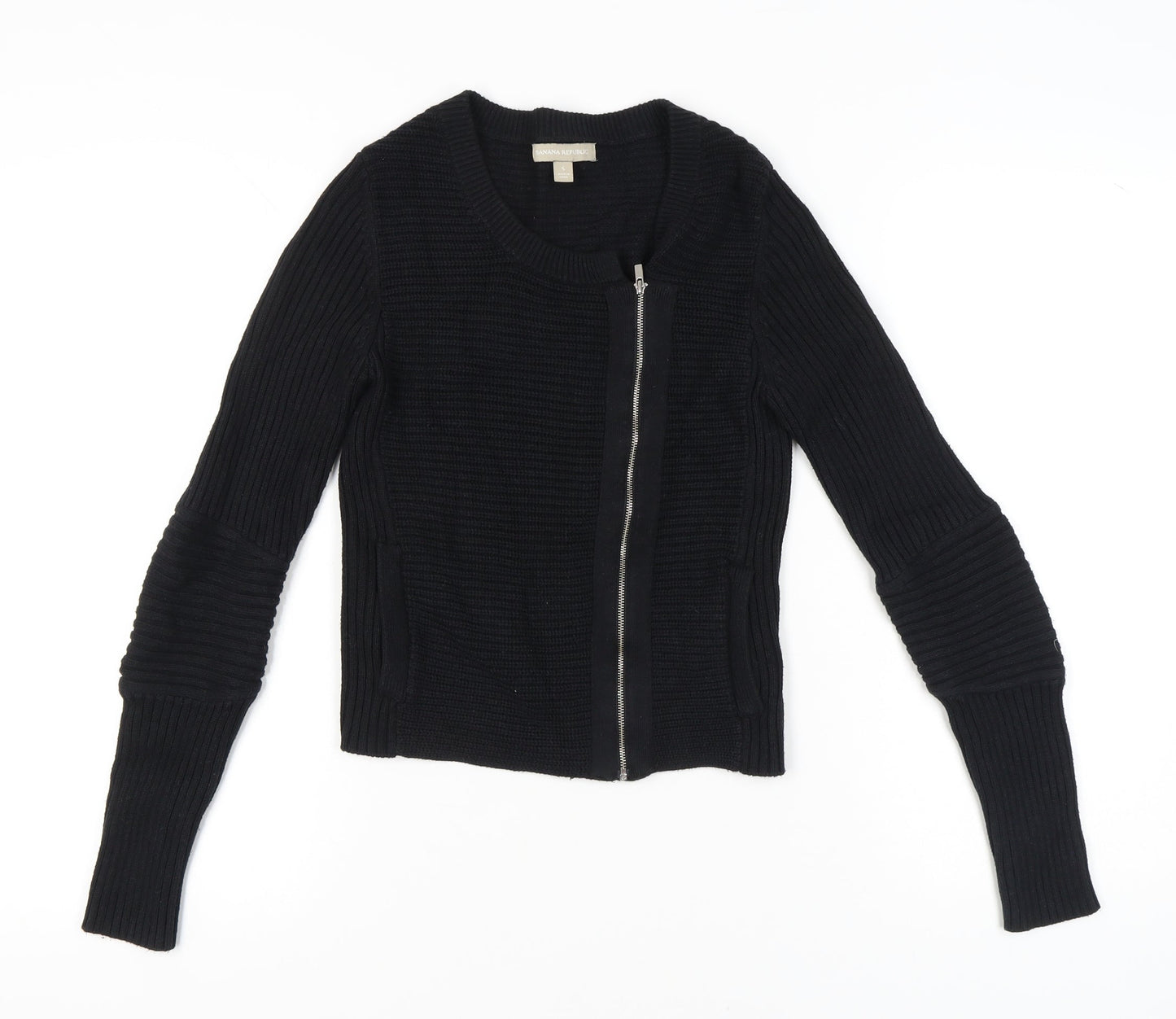 Banana Republic Women's Black Small Full Zip Knit Jumper