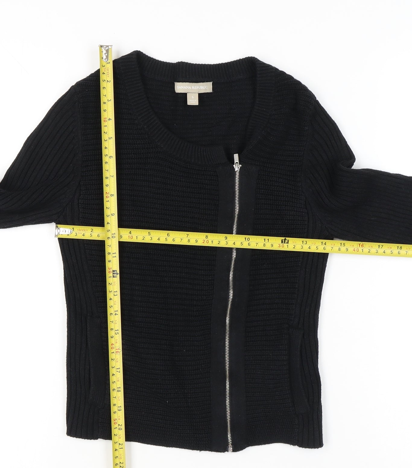 Banana Republic Women's Black Small Full Zip Knit Jumper
