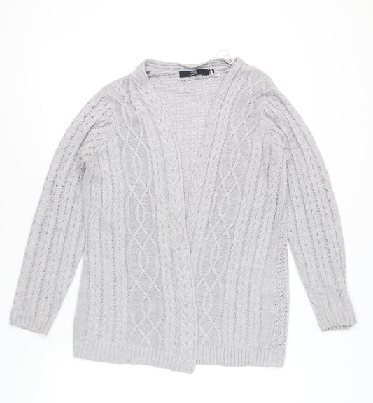 Womens UK Size S Isle Essentials Grey Cardigan Jumper