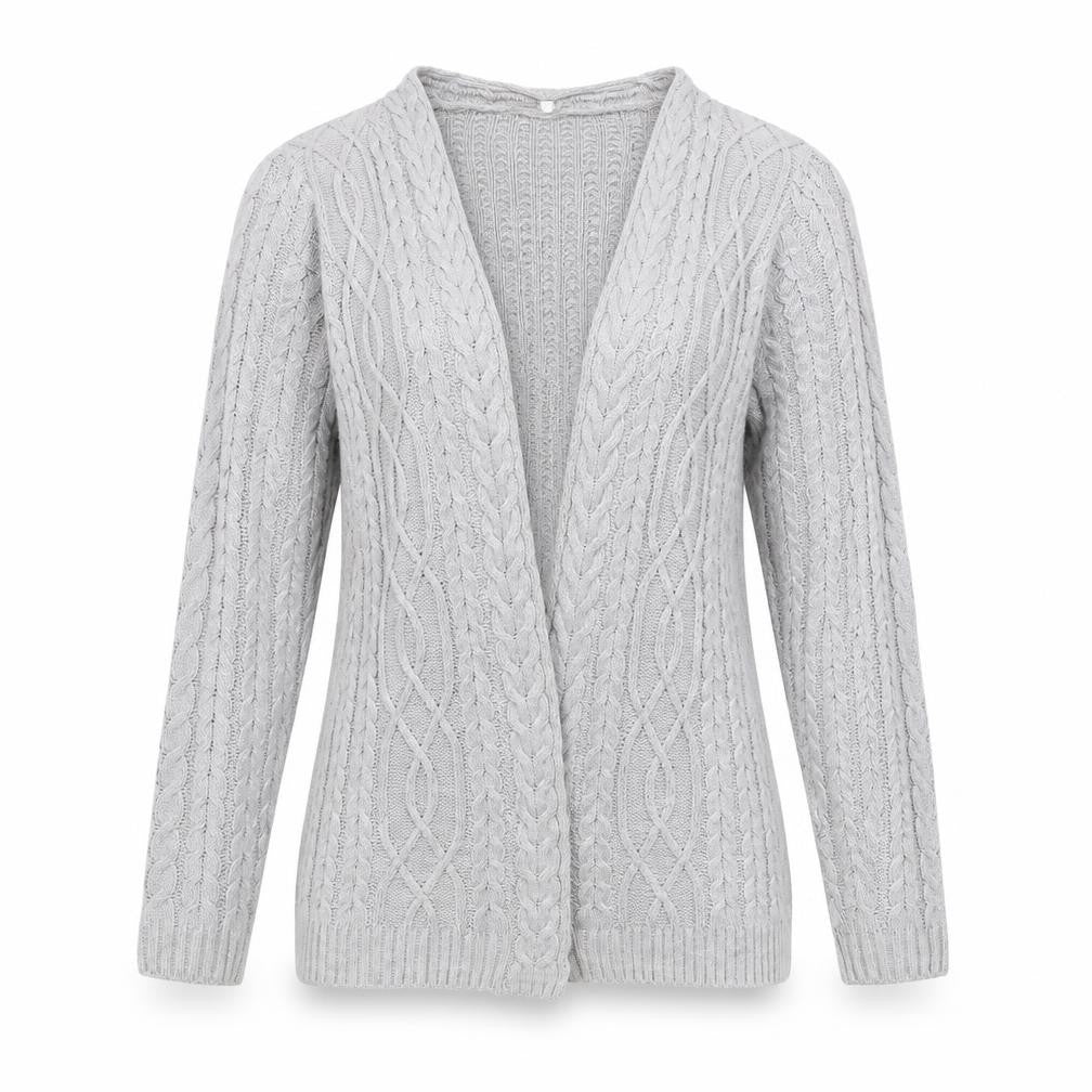 Womens UK Size S Isle Essentials Grey Cardigan Jumper