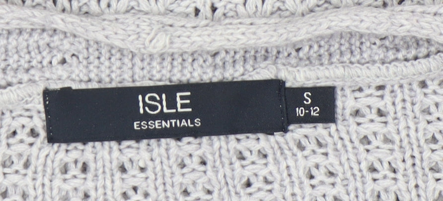 Womens UK Size S Isle Essentials Grey Cardigan Jumper