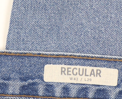 Marks and Spencer Men’s Blue Light Wash Jeans W42 L29 Regular Fit