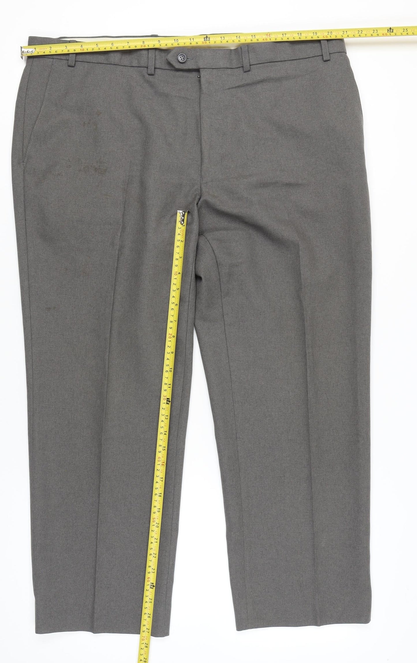Marks and Spencer Men's Grey 42x29 Dress Pants Straight Leg