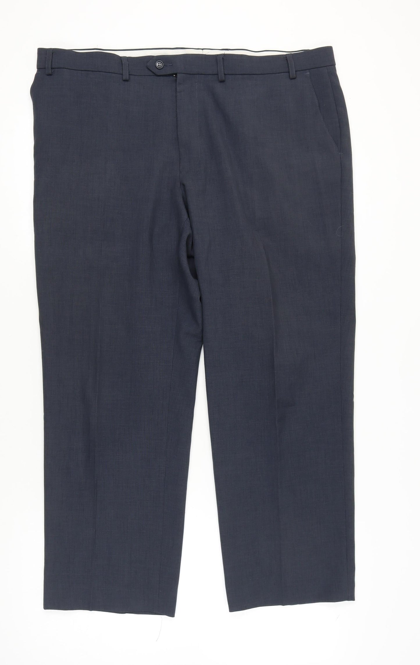 Marks and Spencer Men's Blue 42W 29L Regular Fit Dress Trousers