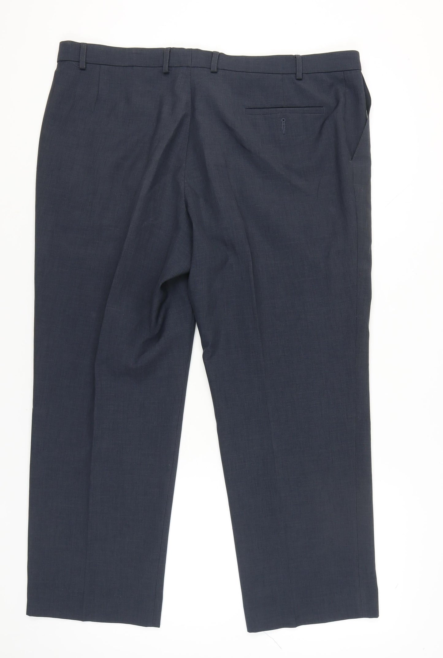 Marks and Spencer Men's Blue 42W 29L Regular Fit Dress Trousers