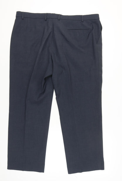 Marks and Spencer Men's Blue 42W 29L Regular Fit Dress Trousers