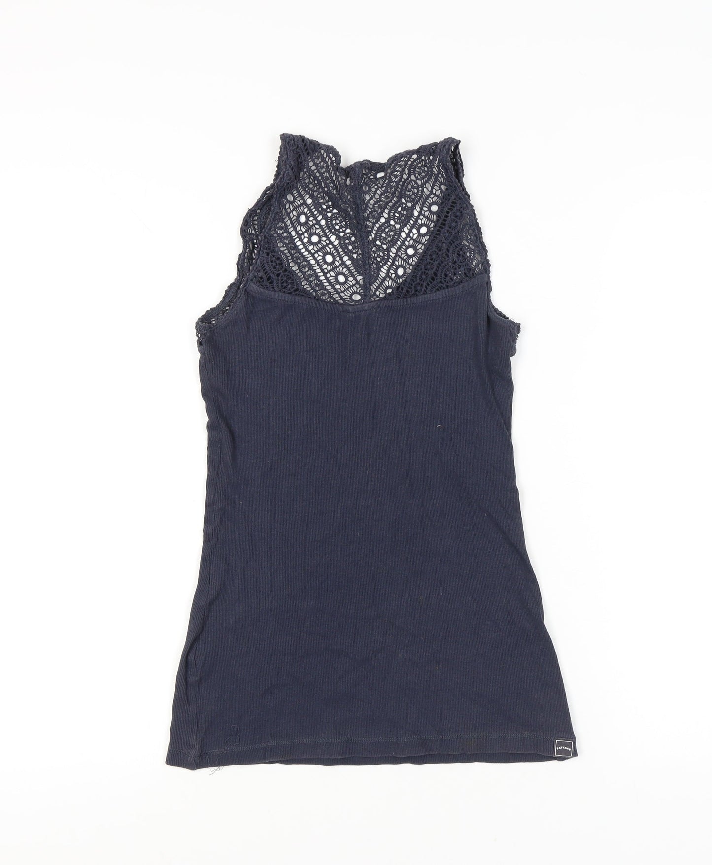 FatFace Womens Blue Lace Tank Top Size 10 Scoop Neck Summer
