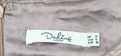 Darling London Women’s Beige A-Line Knee Length Dress Size 12