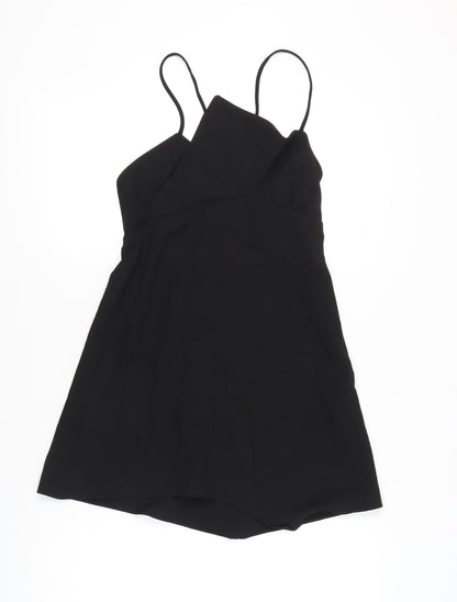 Zara Women’s Black Size 12 Slip Mini Dress V-Neck Strappy Summer Party